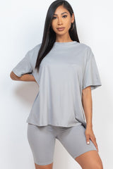 Loose Fit Oversize Top & Bike Shorts Set king-general-store-5710.myshopify.com