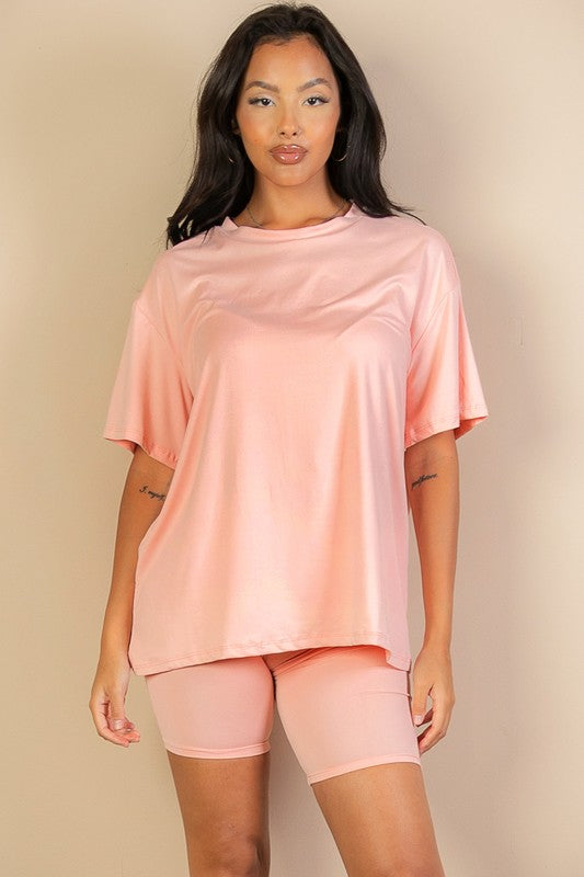 Loose Fit Oversize Top & Bike Shorts Set king-general-store-5710.myshopify.com