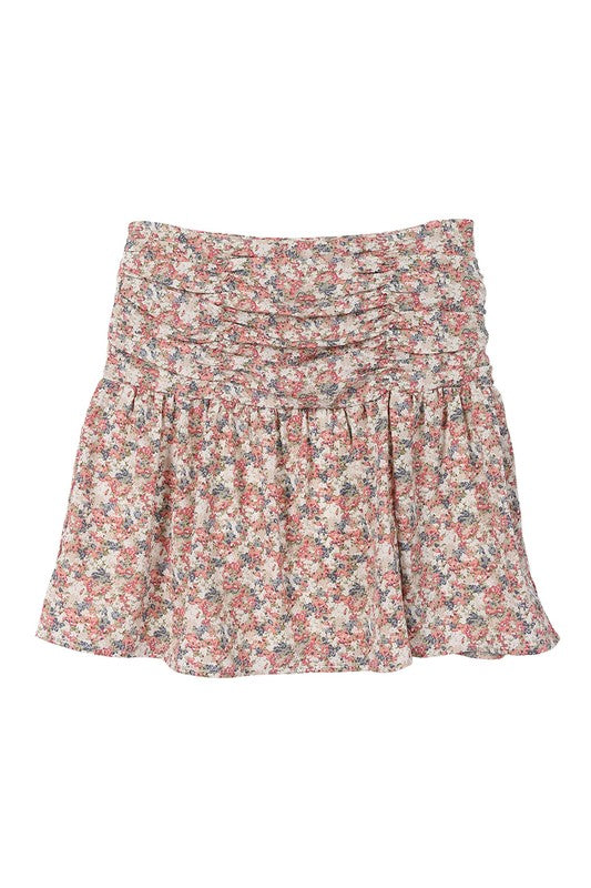 Shirred Floral Mini Skirt king-general-store-5710.myshopify.com