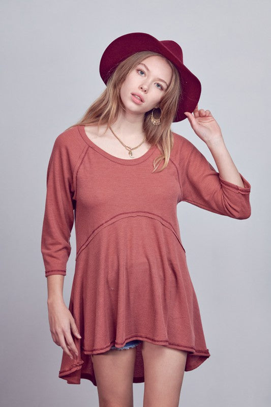 Mid Length Thermal High-Low Tunic