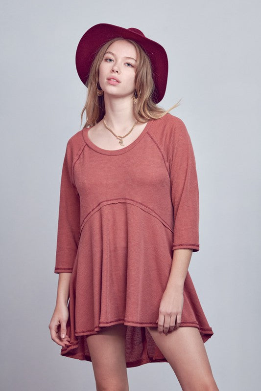 Mid Length Thermal High-Low Tunic