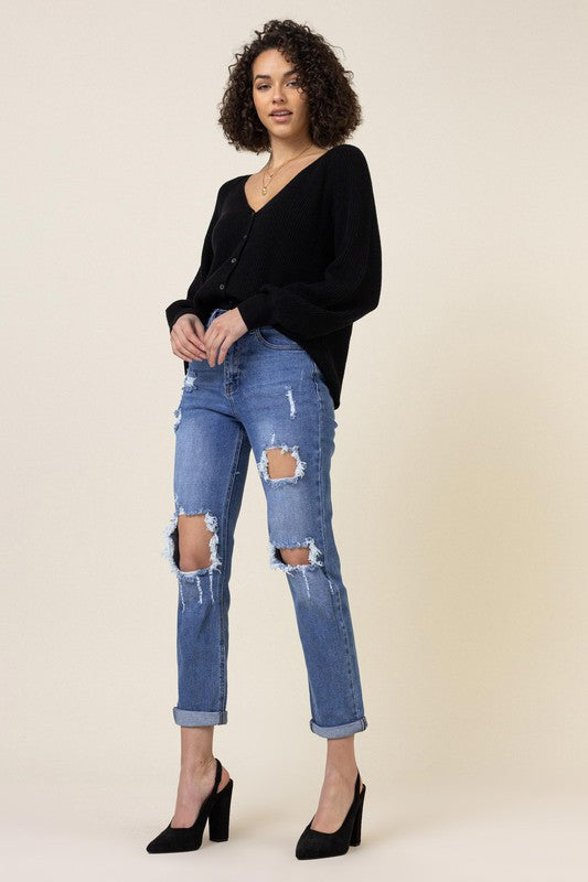 Distressed Boyfriend Jeans king-general-store-5710.myshopify.com