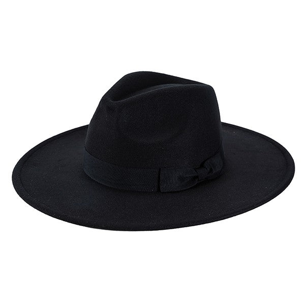 WIDE BRIM RIBBON FEDROA HAT king-general-store-5710.myshopify.com