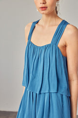 Shirring Detail Chic Sleeveless Romper