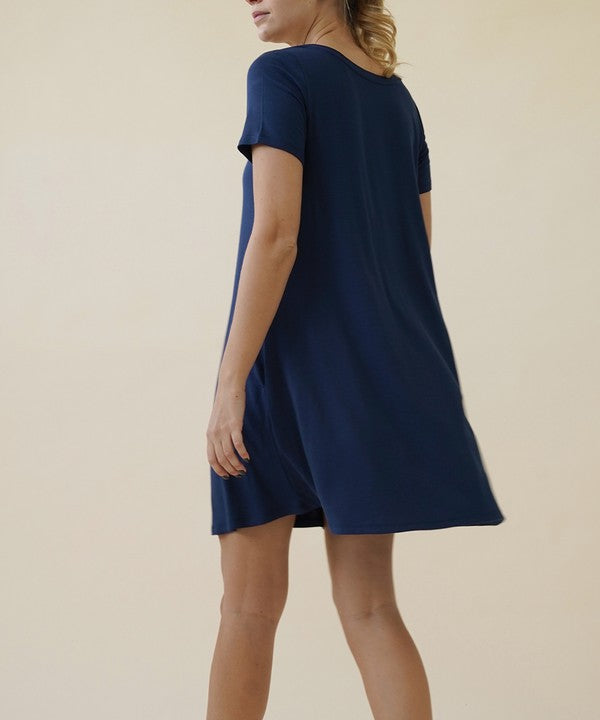 BAMBOO Short Sleeve Mini Dress king-general-store-5710.myshopify.com