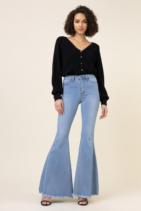 High Waisted Flare Jeans king-general-store-5710.myshopify.com