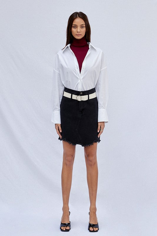 High Waist Premium Mini Skirt with Belt