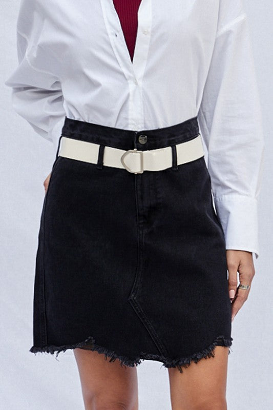 High Waist Premium Mini Skirt with Belt