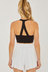 Activewear Crop Halter Back Detail Top