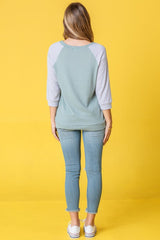 Waffle Knit Two Tone Tunic