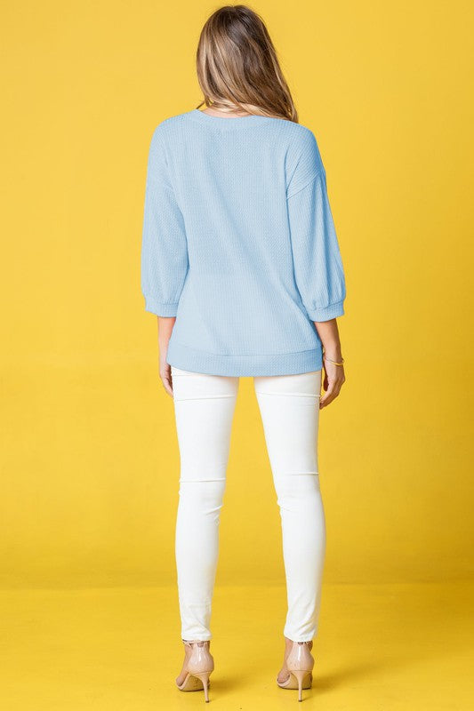 Plus Solid Waffle Knit Top king-general-store-5710.myshopify.com