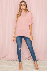 Polka Dot Dolman Tunic Top