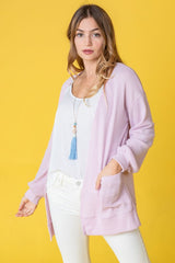 Solid Waffle Knit Cardigan king-general-store-5710.myshopify.com