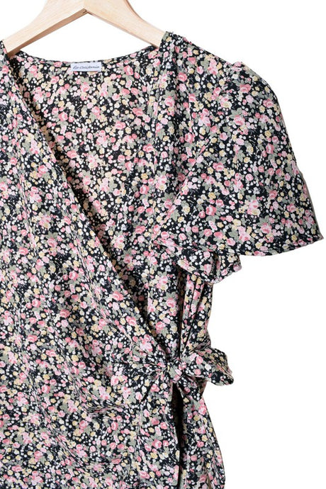 Ditsy Floral Wrap Mini Dress king-general-store-5710.myshopify.com
