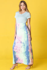 Two Tone Tie Dye Maxi Dress