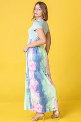 Two Tone Tie Dye Maxi Dress