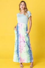 Two Tone Tie Dye Maxi Dress