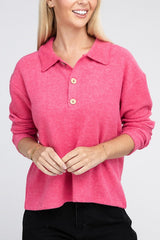 Brushed Melange Hacci Collared Sweater king-general-store-5710.myshopify.com