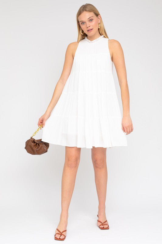 Sleeveless Ruffle Neck Tiered Dress king-general-store-5710.myshopify.com