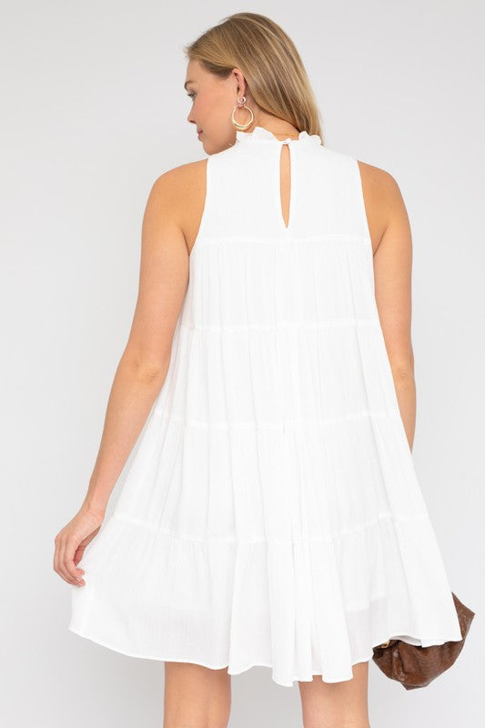 Sleeveless Ruffle Neck Tiered Dress king-general-store-5710.myshopify.com