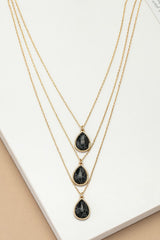 Three Layer Teardrop Stone Pendant Necklace king-general-store-5710.myshopify.com