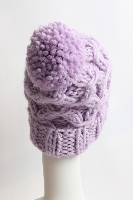 Oversized Chunky Knit Pom Beanie king-general-store-5710.myshopify.com