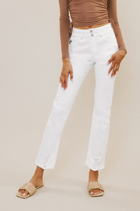 White High Rise Slim Straight Jeans king-general-store-5710.myshopify.com