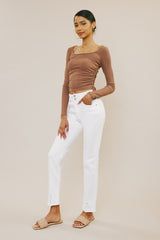 White High Rise Slim Straight Jeans king-general-store-5710.myshopify.com