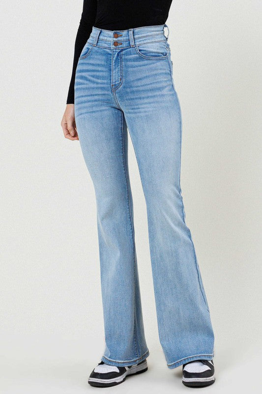 Light Wash High-Waisted Flare Jeans king-general-store-5710.myshopify.com