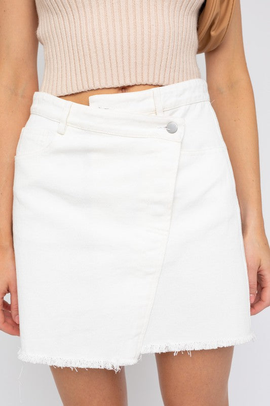 White Denim Mini Skirt king-general-store-5710.myshopify.com