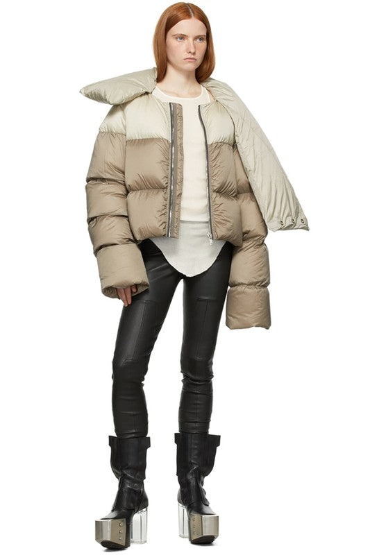 White Multi Sexy Puffer Jacket king-general-store-5710.myshopify.com