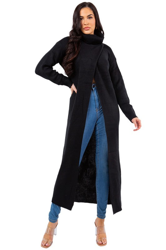 Black Long Maxi Sweater Cardigan king-general-store-5710.myshopify.com