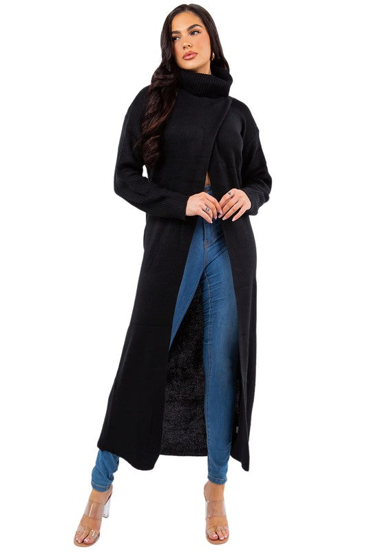 Black Long Maxi Sweater Cardigan king-general-store-5710.myshopify.com