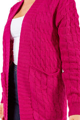 Fuchsia Long Maxi Cardigan king-general-store-5710.myshopify.com