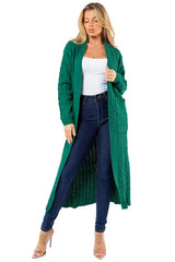 Forest Green/Black Longline Maxi Sweater Cardigan king-general-store-5710.myshopify.com