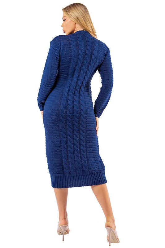 Navy Blue Long Maxi Sweater Dress king-general-store-5710.myshopify.com