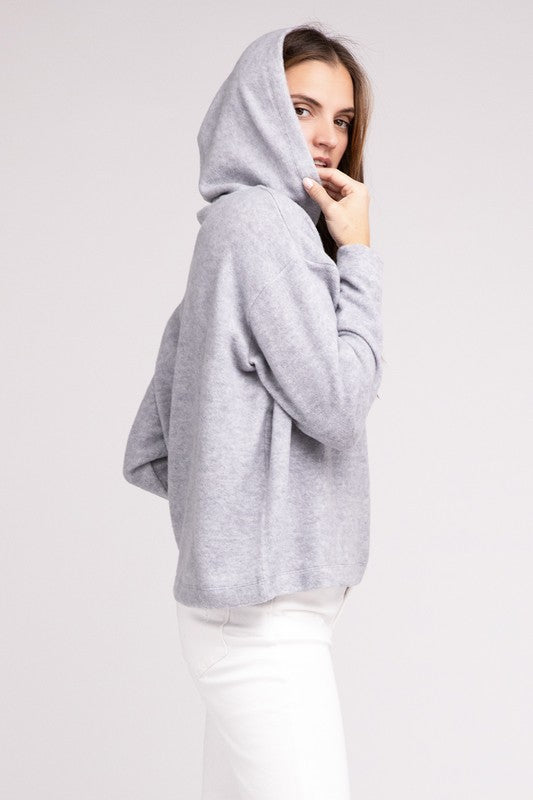 Hooded Brushed Melange Hacci Sweater king-general-store-5710.myshopify.com