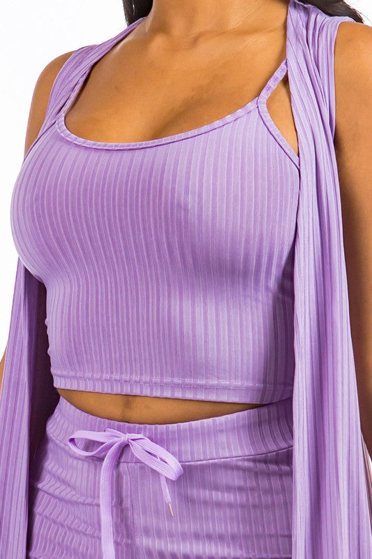 Lavender Three Piece Short Set king-general-store-5710.myshopify.com