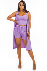 Lavender Three Piece Short Set king-general-store-5710.myshopify.com