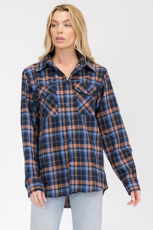 BOYFRIEND Fit Checker Plaid Flannel Long Sleeve king-general-store-5710.myshopify.com