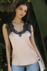 Eyelash Lace Silky Camisole Blouse king-general-store-5710.myshopify.com