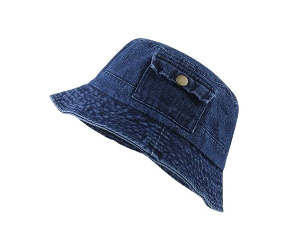 Pocket Accent Denim Bucket Hat king-general-store-5710.myshopify.com