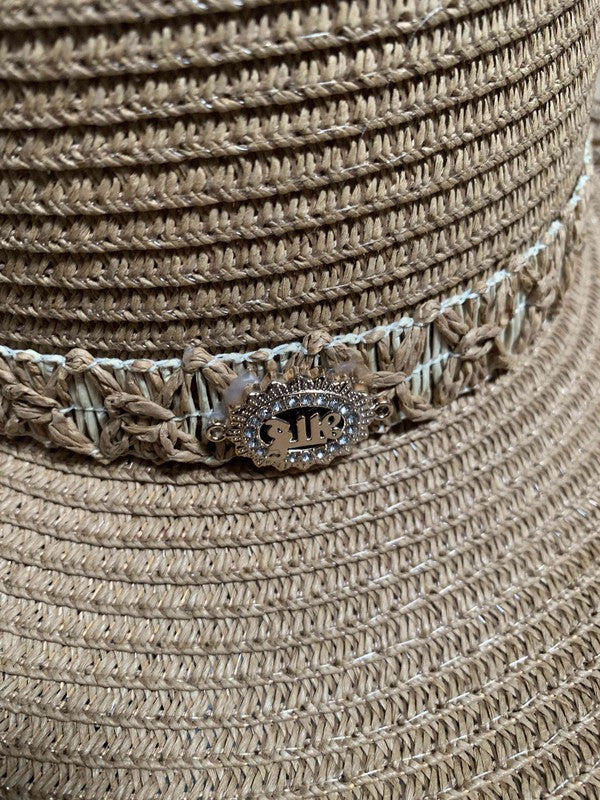 Wide Brim Summer Embroidered Boho Straw Hat