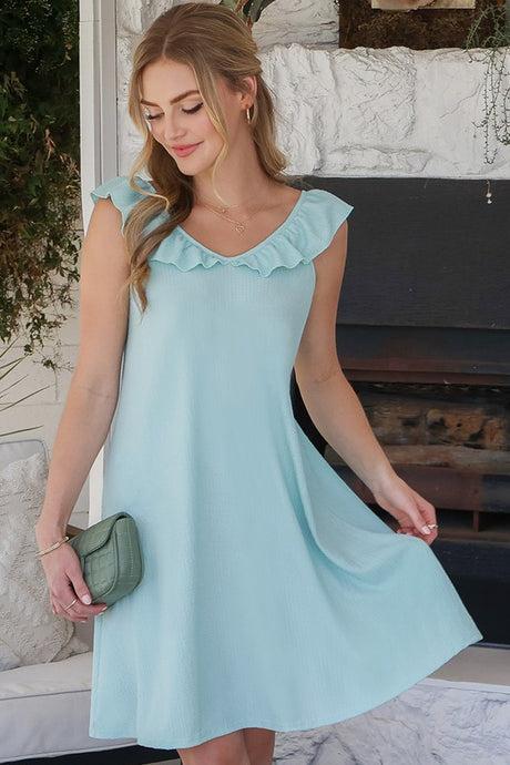 Cute Ruffle Collar Sleeveless Mini Dress king-general-store-5710.myshopify.com