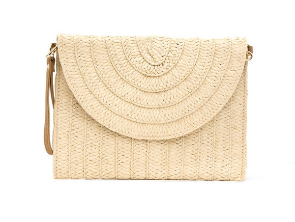 Straw Foldover Convertible Clutch king-general-store-5710.myshopify.com