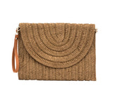 Straw Foldover Convertible Clutch king-general-store-5710.myshopify.com