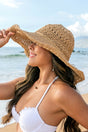 Raffia Bow Accent Woven Straw Sunhat king-general-store-5710.myshopify.com