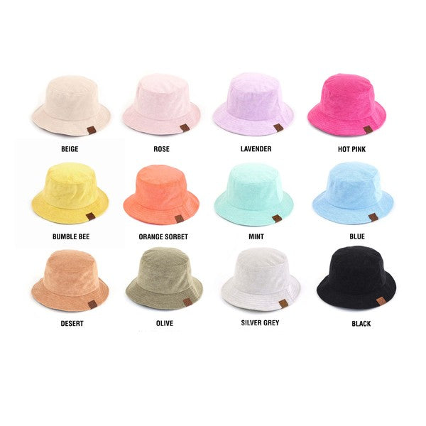 CC Foldable Terry Cloth Bucket Hat