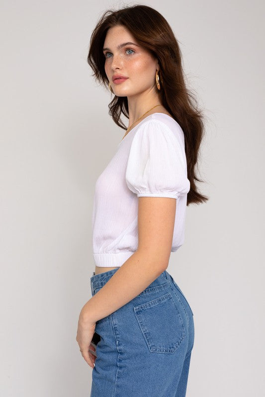 Short Sleeve One Shoulder Top