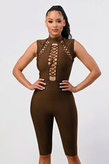 CRIS CROSS SEXY BANDAGE ROMPER king-general-store-5710.myshopify.com